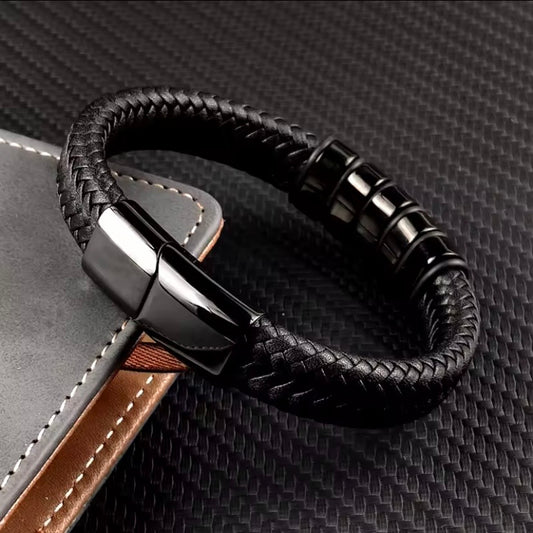 Bracelet cuir Mylo - Noir