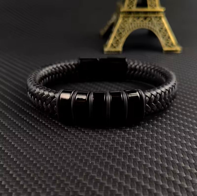 Bracelet cuir Mylo - Noir
