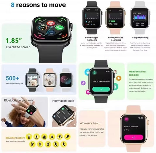 Montre Connectée MyloFit – Suivi Cardio & Sport, Écran HD