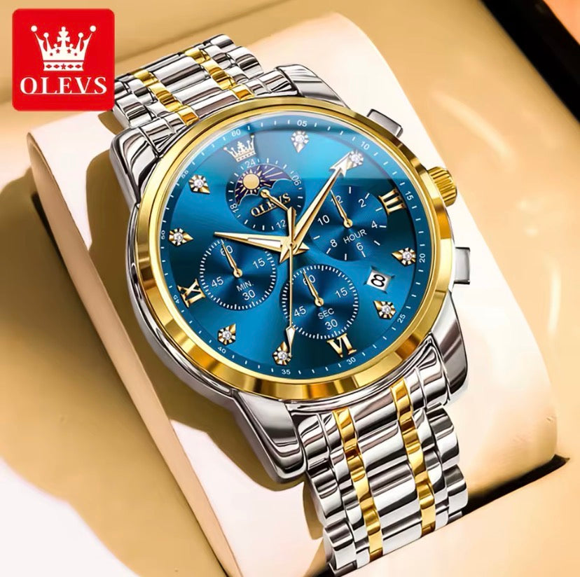 Montre en acier inoxydable classic avec cadran à trois yeux