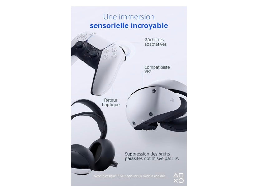 Playstation Sony, 5 Édition Standard, PS5 avec 1 Manette Sans Fil DualSense, Couleur : Blanche