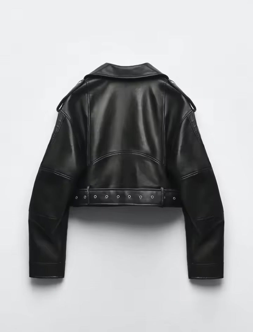 Veste en cuir pour femme