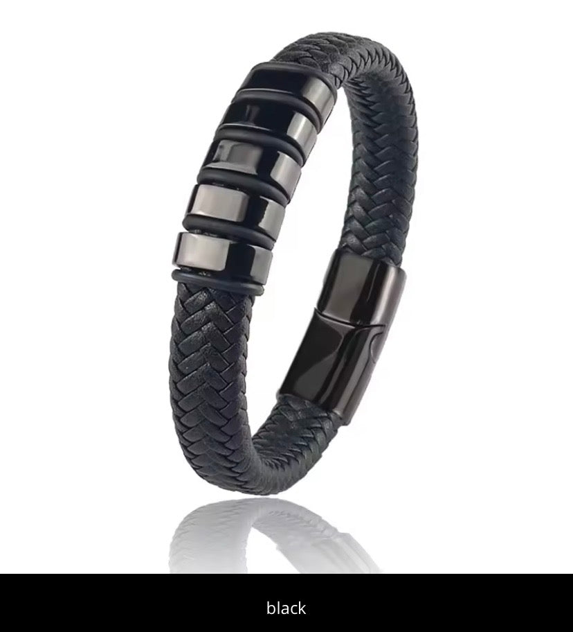 Bracelet cuir Mylo - Noir