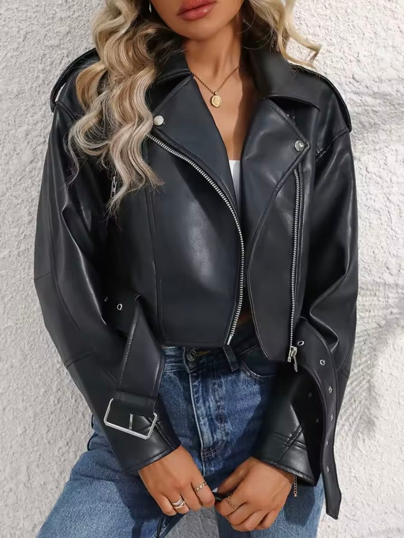 Veste en cuir pour femme