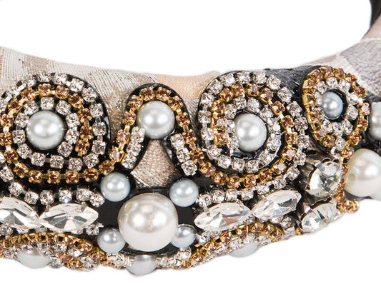 Silver fascinator headband